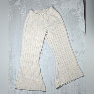 Anine Bing 100% Wool Cream Oatmeal Val Pull On Flare Pants -FLAWED- Size Small
